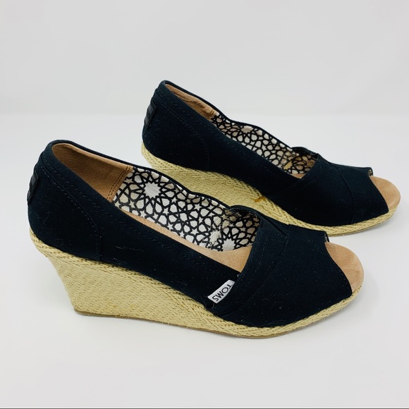 Tom's Espadrilles, Black, Size 10 - Picture 4 of 8